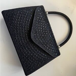 Black New York Rhinestone Bag